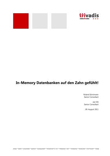 In-Memory Datenbanken auf den Zahn gefühlt! - Trivadis