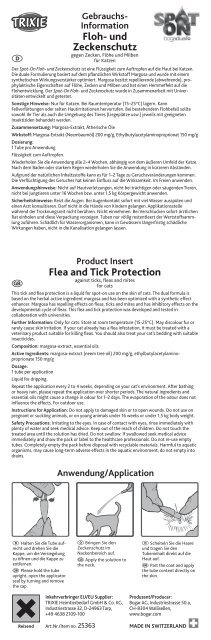 Floh- und Zeckenschutz Flea and Tick Protection - Trixie