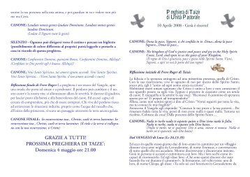 Preghiera di Taizè di Unità Pastorale