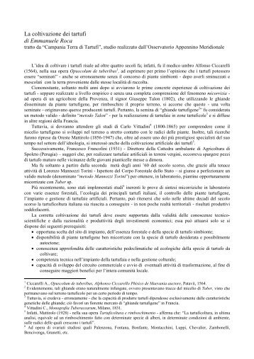 La coltivazione dei tartufi di Emmanuele Roca - Regione Campania
