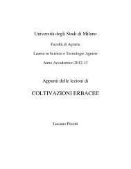 coltivazioni erbacee - Di.Pro.Ve - Università degli Studi di Milano