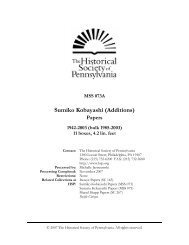 Sumiko Kobayashi (Additions) - Historical Society of Pennsylvania