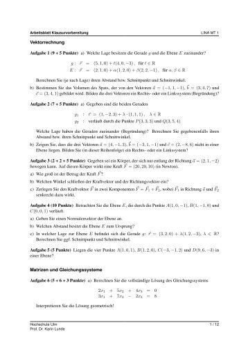 Frühere Klausuraufgaben.pdf (225KB) - Hochschule Ulm