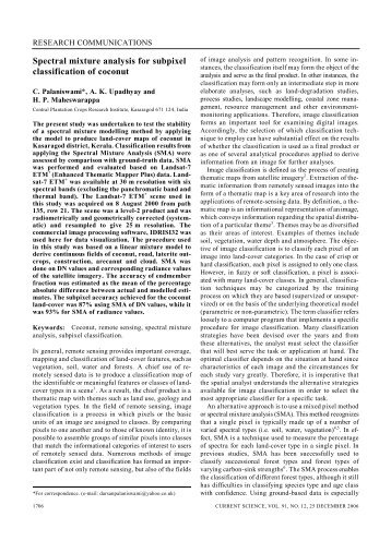 Spectral mixture analysis for subpixel classification of coconut