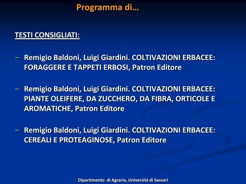 Cereali - Associazione Studenti di Agraria IAAS Sassari