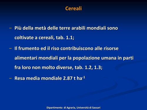 Cereali - Associazione Studenti di Agraria IAAS Sassari