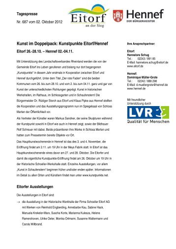 Kunst im Doppelpack: Kunstpunkte Eitorf/Hennef - Musikschule der ...