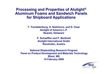Processing and Properties of Alulight® Aluminum Foams ... - NSRP