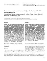 Il mesotelioma da amianto tra i lavoratori degli ... - Istituto Ramazzini