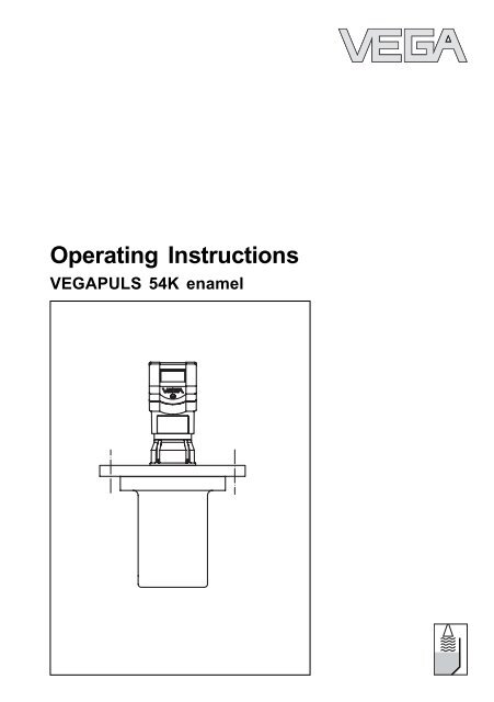 Operating Instructions - VEGAPULS 54K enamel