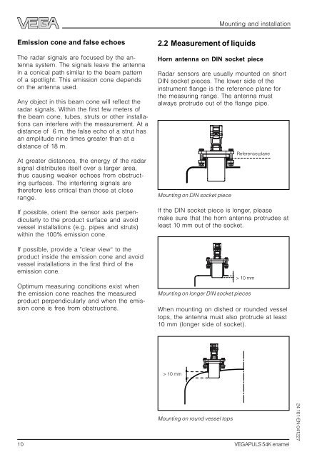 Operating Instructions - VEGAPULS 54K enamel