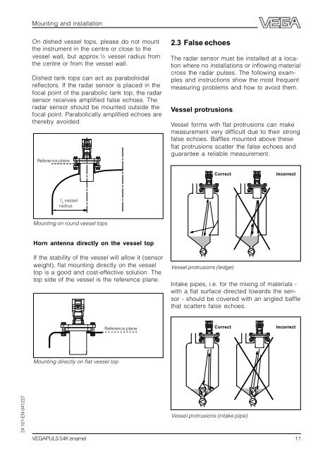 Operating Instructions - VEGAPULS 54K enamel