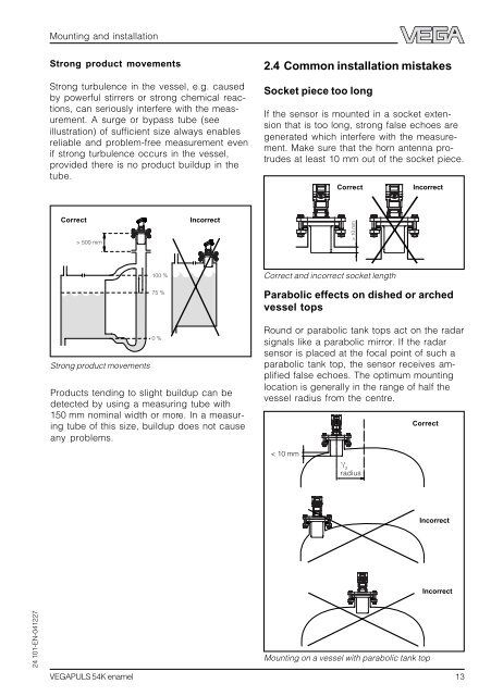 Operating Instructions - VEGAPULS 54K enamel