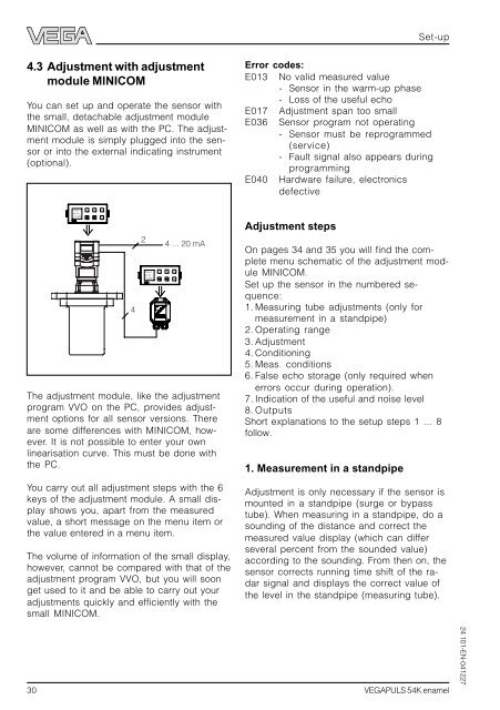 Operating Instructions - VEGAPULS 54K enamel