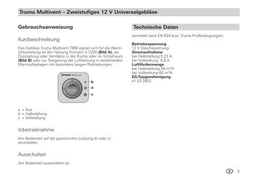 Multivent TBM - Truma Gerätetechnik GmbH & Co. KG