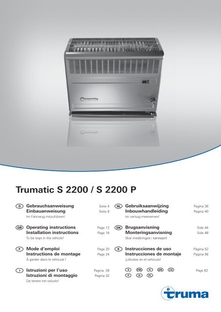 Trumatic S 2200 / S 2200 P - Truma Gerätetechnik GmbH & Co. KG