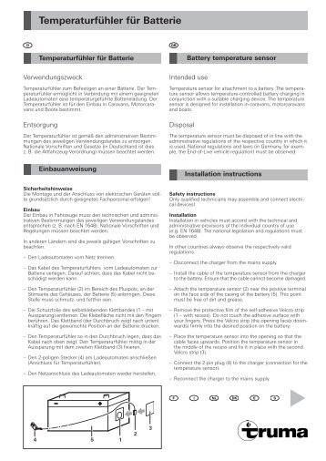 Temperaturfühler für Batterie - Truma Gerätetechnik GmbH & Co. KG