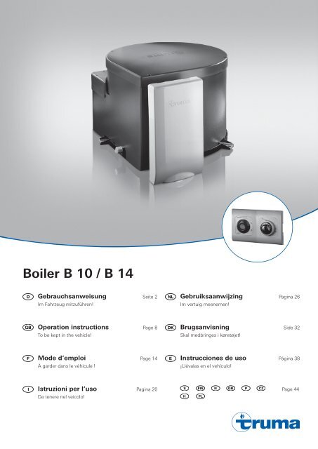 Boiler B 10 / B 14 - Truma Gerätetechnik GmbH &amp; Co. KG