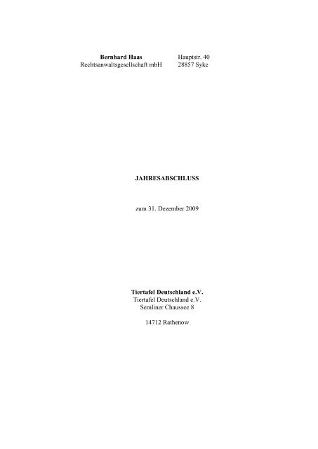 Betriebswirtschaftliche Auswertung 2009 / Jahresabschluss (pdf)