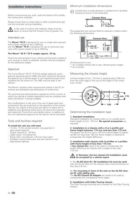 Mover® SE R / TE R - Truma Gerätetechnik GmbH & Co. KG