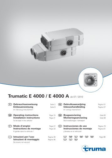 Trumatic E 4000 / E 4000 A ab 07 / 2010 - Truma Gerätetechnik ...