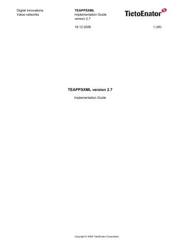 TEAPPSXML version 2.7 - Tieto