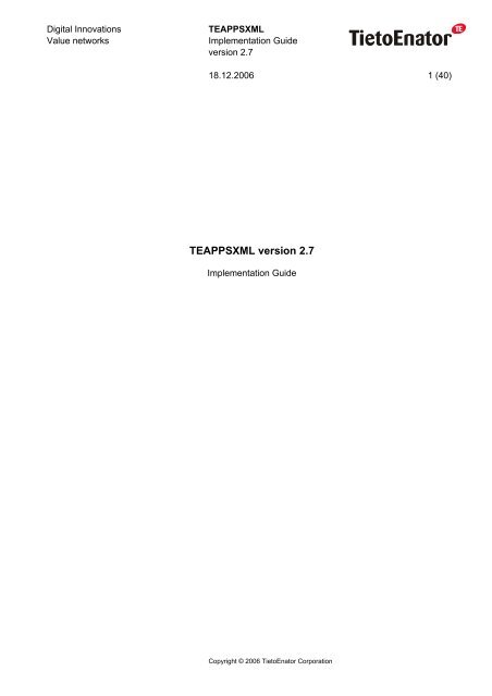 TEAPPSXML version 2.7 - Tieto