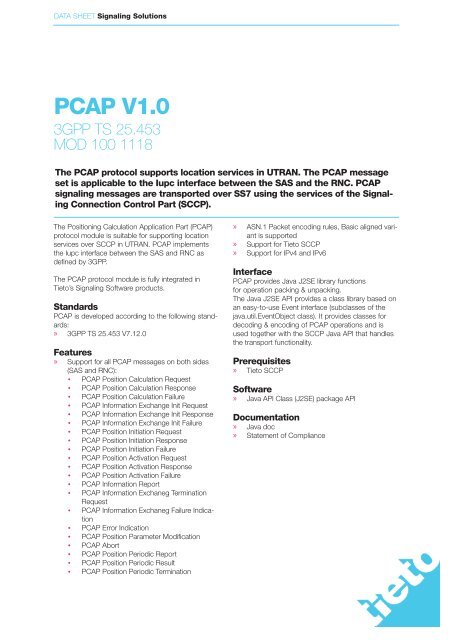 PCAP V1.0 - Tieto