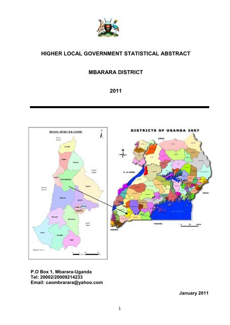HIGHER LOCAL GOVERNMENT STATISTICAL ... - Mbarara District