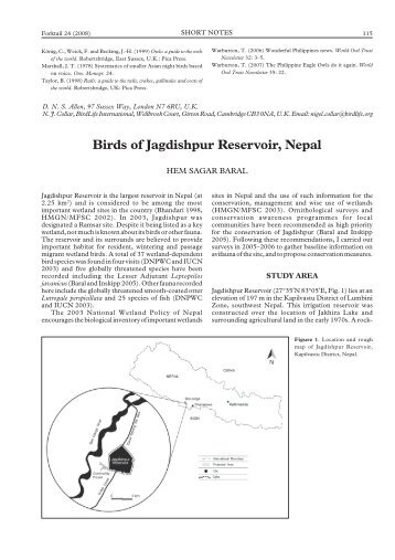 Birds of Jagdishpur Reservoir, Nepal Forktail 24 ... - Oriental Bird Club