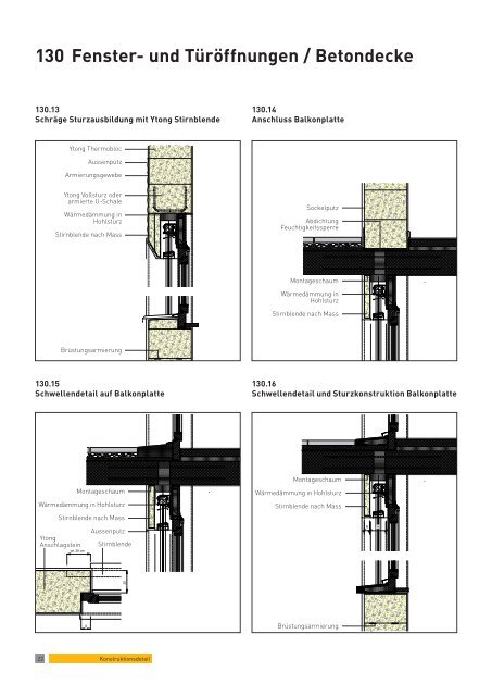 130 Fenster- und Türöffnungen / Betondecke