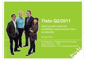 Ti t Q2/2011 Tieto Q2/2011