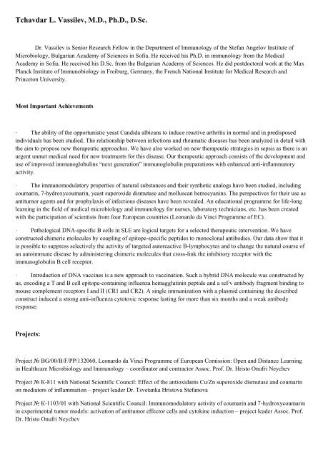 Tchavdar L. Vassilev, MD, Ph.D., D.Sc.