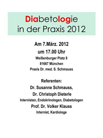 Diabetologie in der Praxis 2012 - Kardiologie Innenstadt München