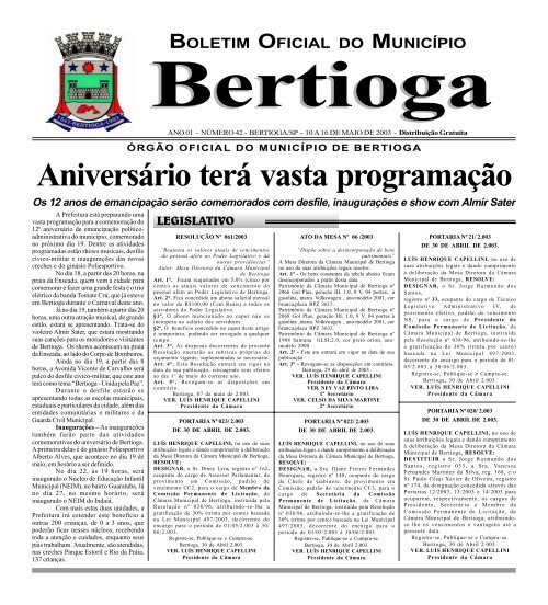 42 - Prefeitura do Município de BERTIOGA.