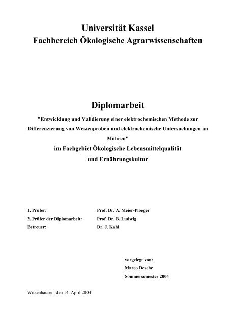 Entwicklung und Validierung einer elektrochemischen Methode zur ...