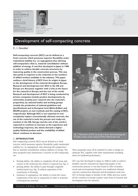 Development of self-compacting concrete