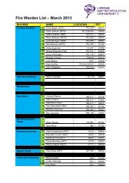 Fire Warden List – March 2013