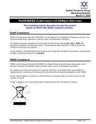 rohs/weee compliance for sanbox switches