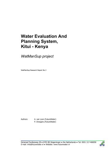 Water Evaluation And Planning System, Kitui - Kenya - WEAP