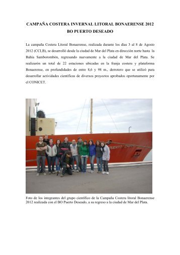 campaña litoral bonaerense - informe 2012 [ pdf ] - Conicet