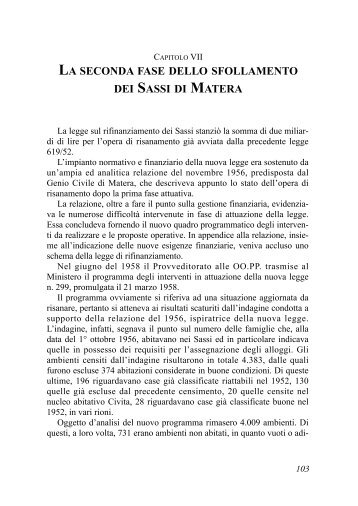La seconda fase dello sfollamento dei Sassi di Matera - Consiglio ...