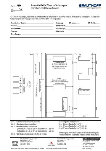 4.2 Aufmaßhilfe für Türen in Stahlzargen - Grauthoff