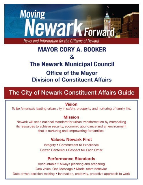 Constituent Services Guide - The City Of Newark, New Jersey