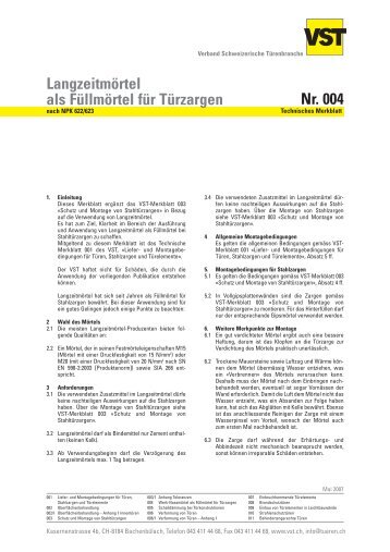 Langzeitmörtel als Füllmörtel für Türzargen Nr. 004 - Brunex