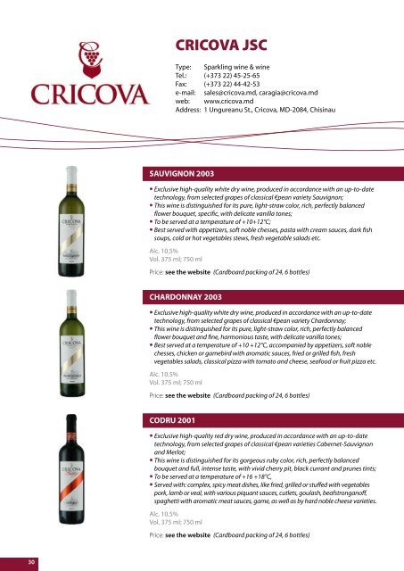 January 2010 - Products of Moldova