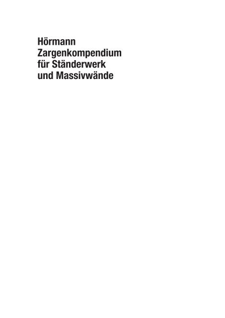 Download Zargenkompendium (PDF) - Hörmann KG