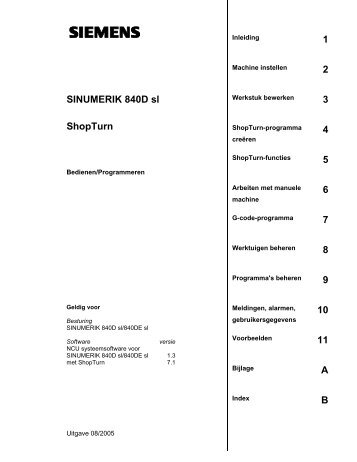 SINUMERIK 840D Sl ShopTurn - Boelens Machines