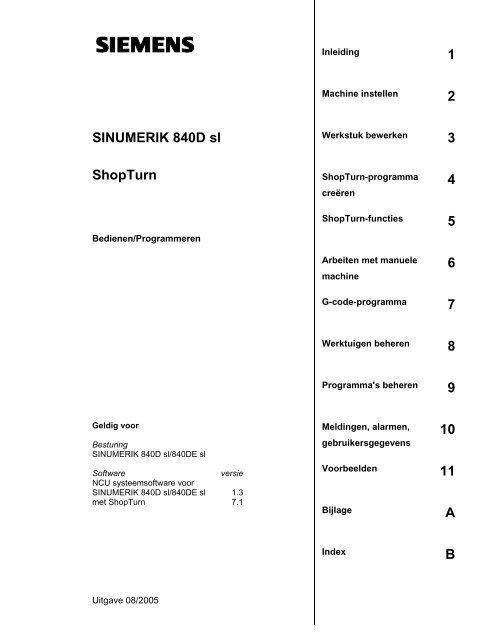 SINUMERIK 840D Sl ShopTurn - Boelens Machines