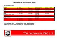 Trainingsplan der TSG Fechenheim 1860 e. V.